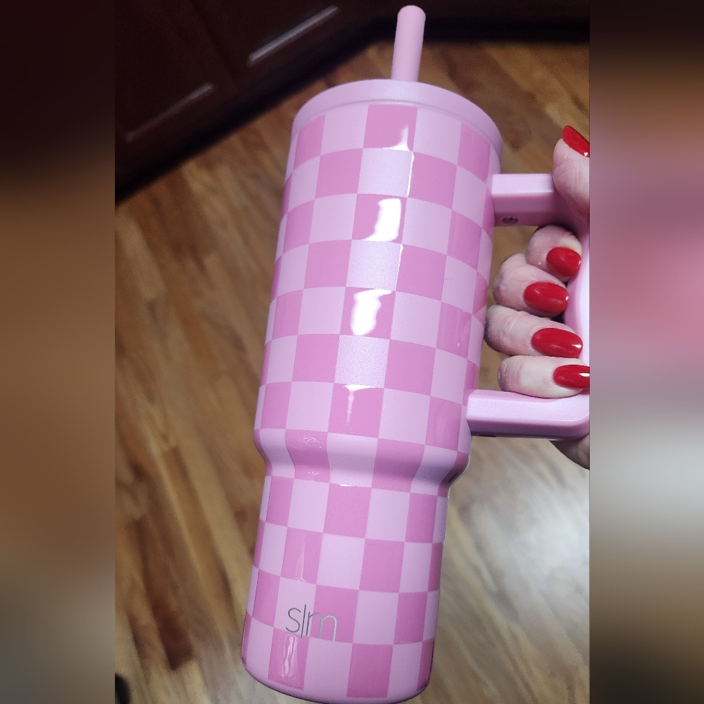 Simple Modern PINK CHECKMATE Kids 24oz Tumbler READ DESCRIPTION - Picture 7 of 9